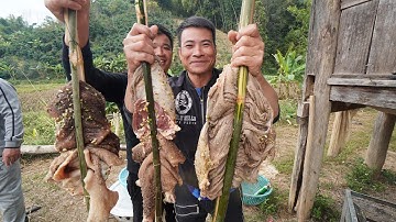 MÓN PỊA LÒNG TIẾT CANH NƯỚNG CỦA CHÚ VĨNH | Nhịp Sống Tây Bắc