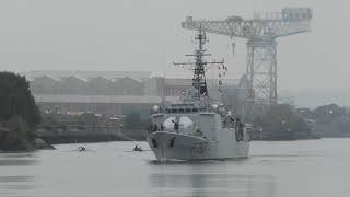 F792 French Frigate departs KGV Glasgow [4K/UHD]