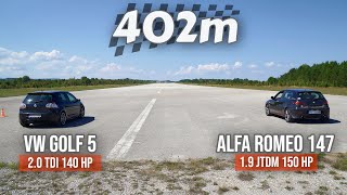 402m: VW Golf 5 vs Alfa Romeo 147