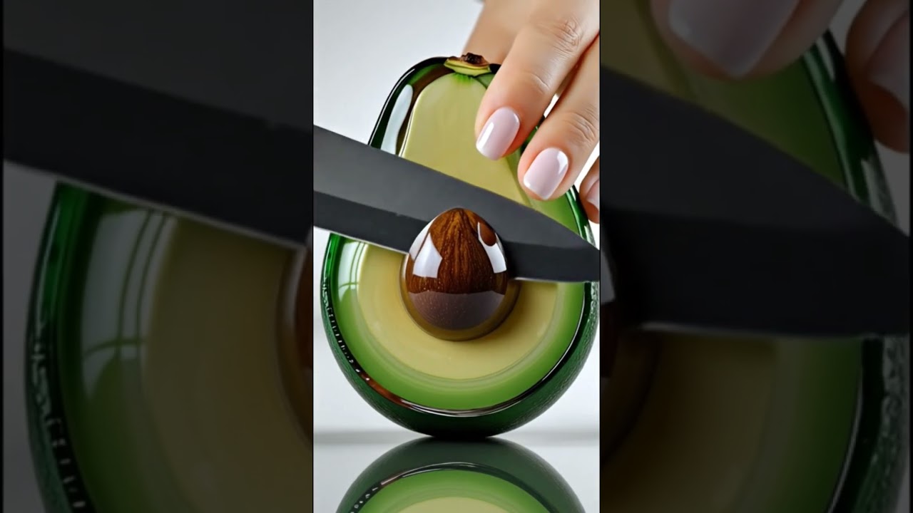 Glass Avocado Cutting ASMR AI 