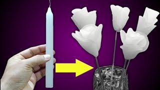 Candle To Rose | How to Make Candle Flower | How To Make Wax Flower |Wax Rose. Candle Wax Flower DIY