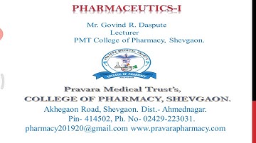 PH I | Introduction to different dosage form | Part V