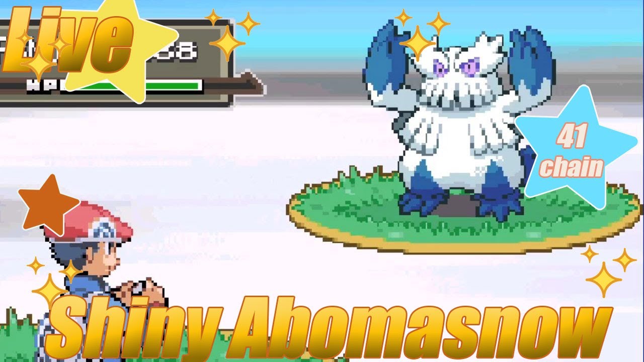 Live Shiny Abomasnow - 41 Pokeradar chain - Pokemon Platinum