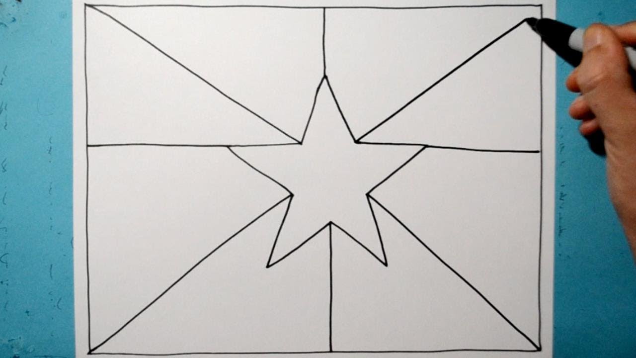 ⁣3D Star Burst Pattern / Cool Line Illusion Drawing / Daily Art Therapy / Day 0135