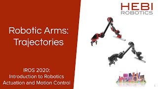 9. Robotic Arms - Trajectories (IROS 2020 Tutorial Series)