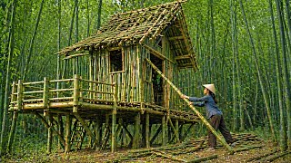 No electricity, no running water: 190 days - Vietnamese girl builds bamboo house in the forest.