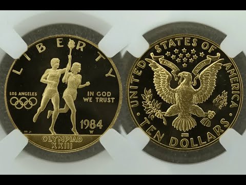 1984-W Ten Dollar Gold Los Angeles Olympics Proof Gold 1/2 Oz West Point Mint U.S. Gold Coins