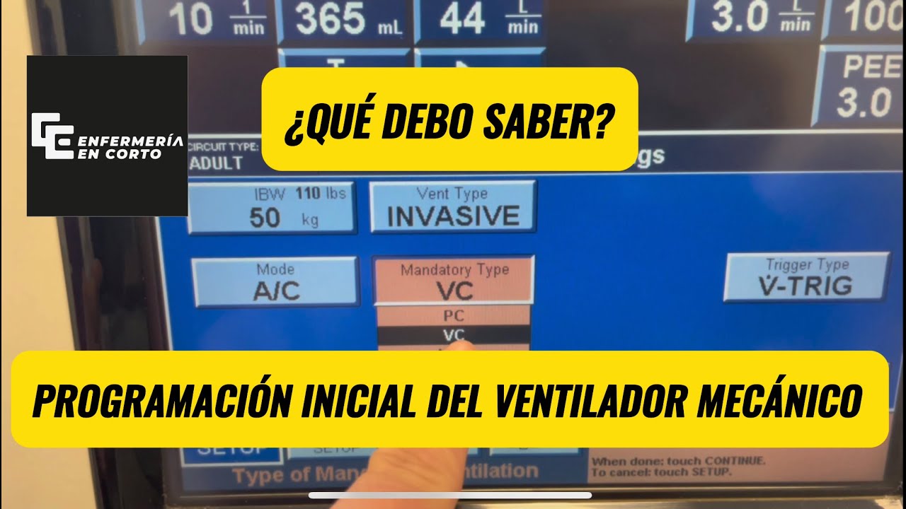 Programacion inicial en ventilacion mecanica