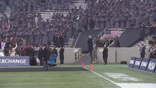 Trump participates in coin toss as Army hosts Navy for 1st time in 77 years due to COVID-19