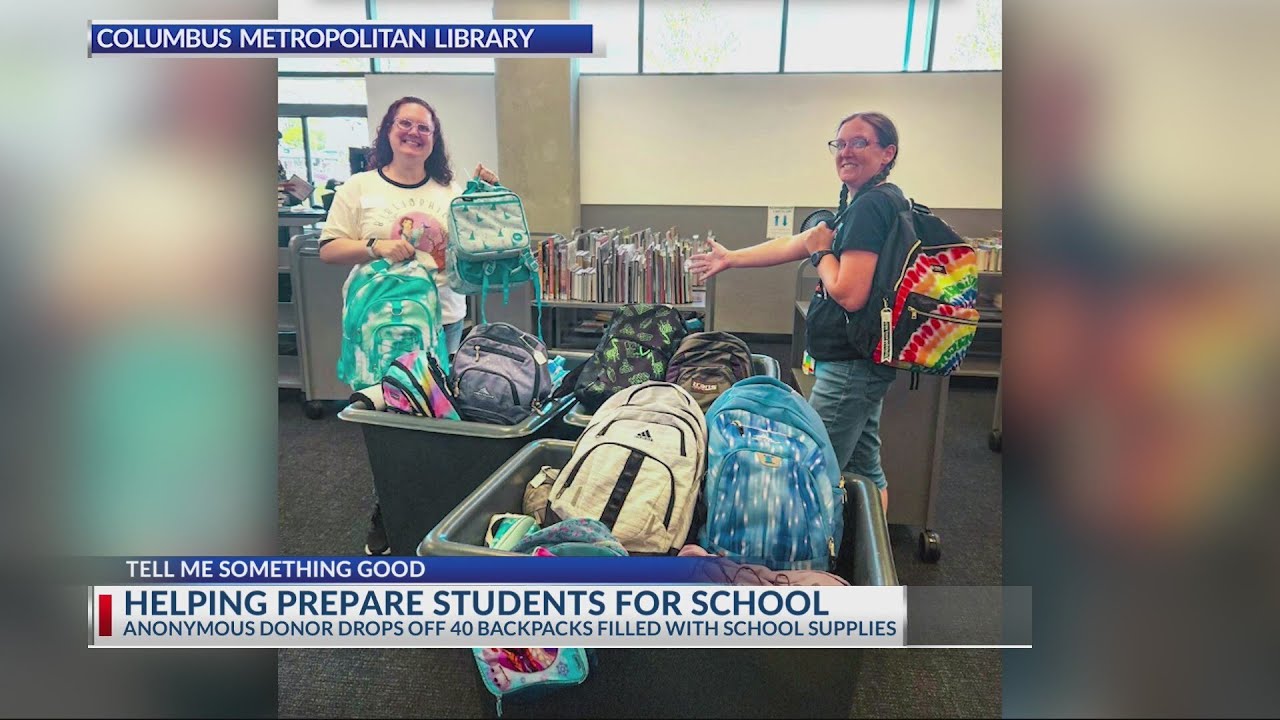 Anonymous donor drops off 40 backpacks filled with school supplies Anonymous donor drops off 40 backpacks filled with school supplies