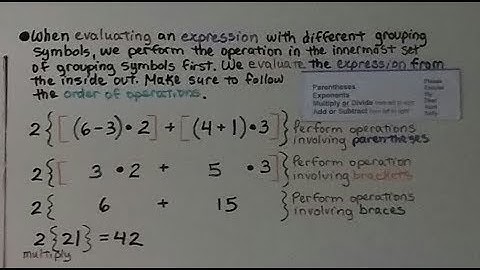 5th Grade Math 1.12, Grouping Symbols, Parentheses, Brackets, Braces.