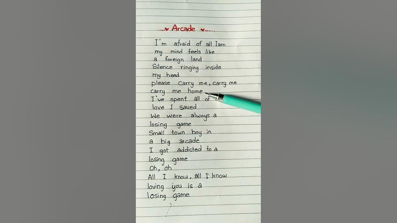 Arcade song lyrics ◕⁠ᴗ⁠◕⁠✿ #arcade #song #music #lyrics #shorts #sadsong