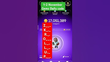 Gemz daily code 1-2 November|| gemz daily code today|| gemz daily combo today