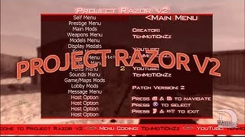 MW2 TU8 Project Razor v2 Mod Menu + Download
