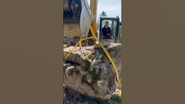 moving Massive Boulders! This one was close to 8000 pounds! #rockart #boulders #ilovemyjob
