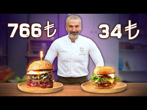 ŞEF UCUZ vs. PAHALI HAMBURGER TARİFİ YAPIYOR!