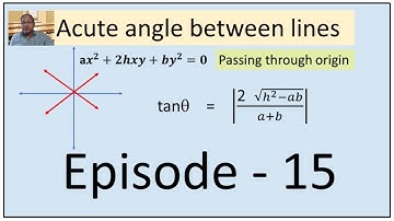 Acute Angle between pair of lines passing through origin