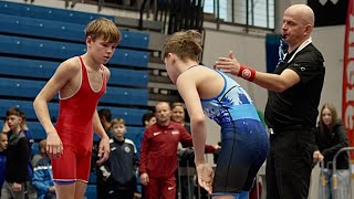 U13 Davids Katkovskis Lat Vs Kener Kaljola Est 47Kg. Greco-Roman Boys Youth Wrestling. B-Cam-Man