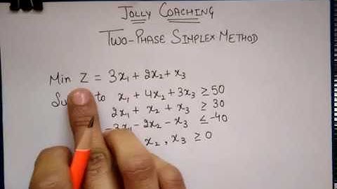 TWO PHASE SIMPLEX METHOD IN Hindi With solved Numerical||TWO PHASE METHOD in OR by JOLLY Coaching