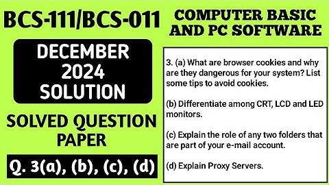 P4- 3(a), (b), (c), (d) | BCS111 Dec 2024 Solution | BCS111 Solved Question Paper | Bcs111 Important