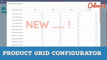 Product Grid Configurator in Odoo13