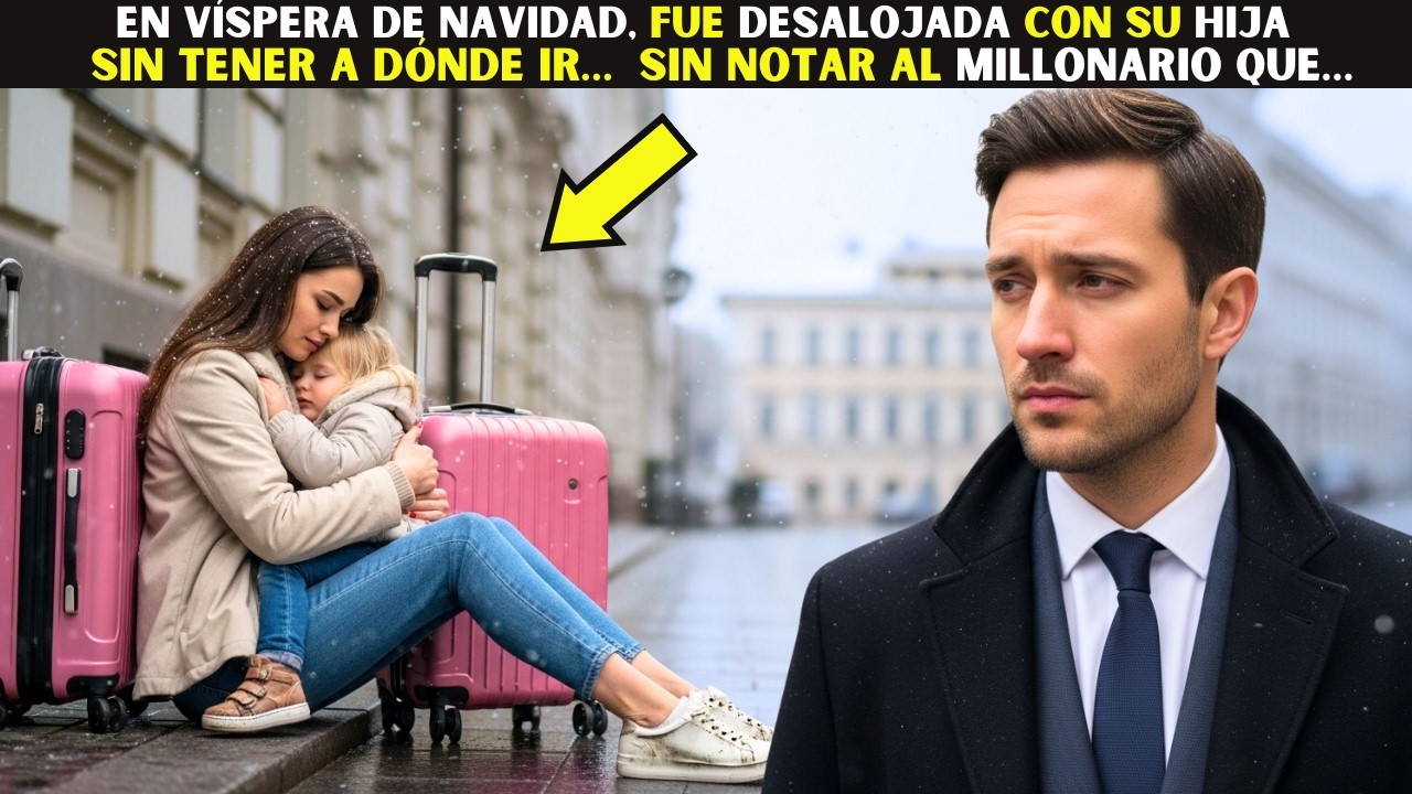 En víspera de Navidad, fue desalojada con su hija sin tener a dónde ir… sin notar al Millonario que…