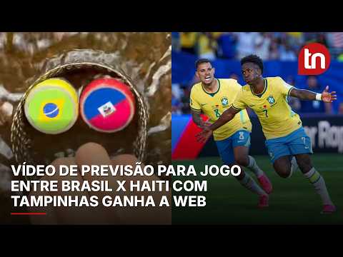 Vídeo de previsão para jogo entre Brasil x Haiti com tampinhas ganha a web