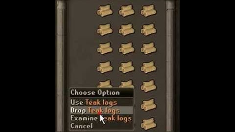 Runescape - How to drop teak logs