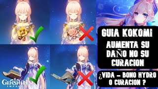 Guia Kokomi - Build kokomi Sangonomiya armas, artefactos , equipos, Kokomi F2P Tenacidad o Doncella