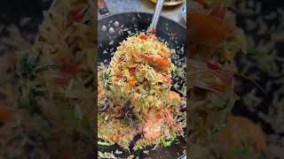 The Secret to Fluffy Fried Rice 🍳 | Quick & Easy Chinese Fried Rice #shorts #streetfood #cooking