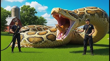 Brave Rescuers Save an Innocent Deer from a Giant Python’s Deadly Attack 🐍