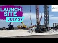 Livestream Tower Segment 9 Load Spreader Lift Prep SpaceX Starbase, Boca Chica, TX