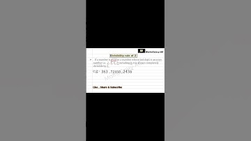 Rule for a number which is Divisible by 2 #shorts #divisibilityrule #viralshorts #shortsfeed #short