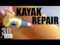 Repairing a Hole in Kayak with a Plastic BUCKET