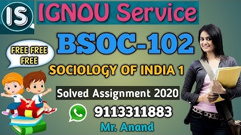 BSOC-102 Solved Assignment||English Medium||2020