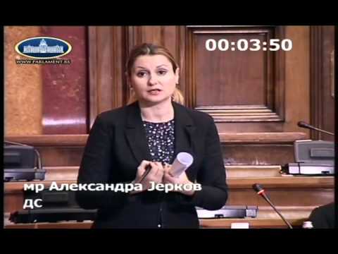 Aleksandra Jerkov na sednici Skupštine o zakonu o javnim preduzećima i drugim zakonima