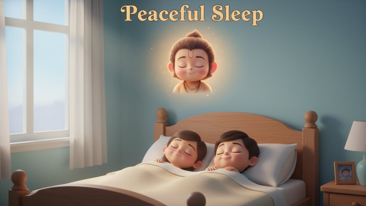 Hanuman Ji Bedtime Prayer for Kids 🌙 | Peaceful Hindi Bhajan | Lullaby Rhymes