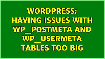 Wordpress: Having issues with wp_postmeta and wp_usermeta tables too big