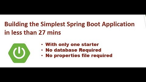 Building the Simplest Spring Boot Application | No Database | No Application Properties