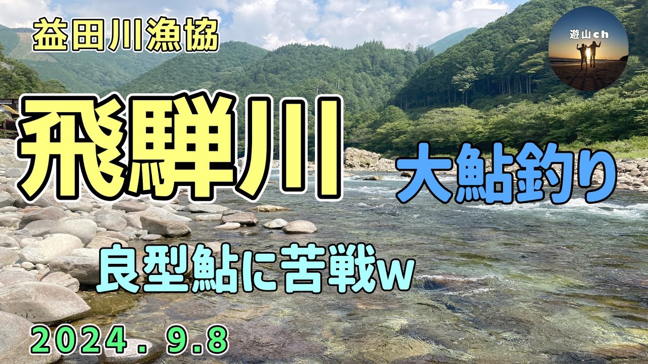 益田川漁協　飛騨川　鮎釣り　9/8　大鮎狙い！良型アユに苦戦！？