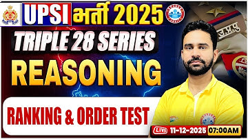 UPSI Reasoning Classes 2025 | Triple 28 Series For UP SI | UP SI Reasoning Class | By Rahul Sir