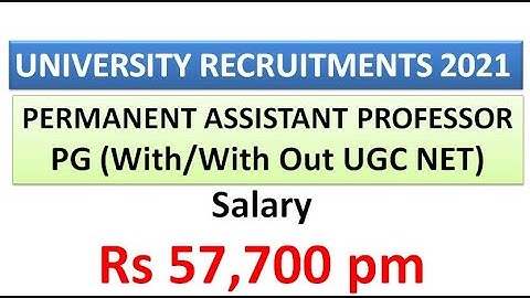 Permanent Assistant Professor Vacancies in Universities | With Only PG (Rs 57,700 pm)