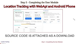 Step 5 - Completing the User Module | Location Tracking with WebApi and Android Phone