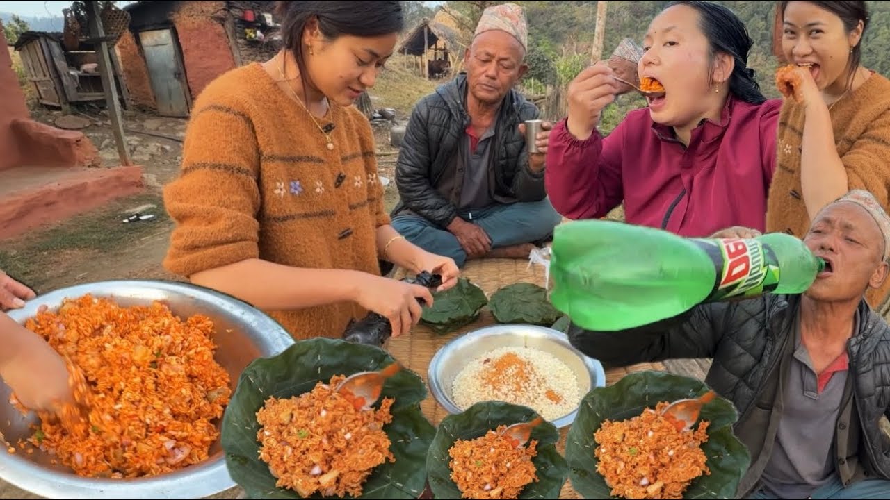 बहिनिले बनाएको चटपट खाएसि खाना cancel // Nepali khaja chatpat // gravy chatpat // tanahun ghiring 