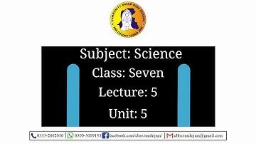 5th Unit 5th Lecture Class 7 Science-AFAQ NSS