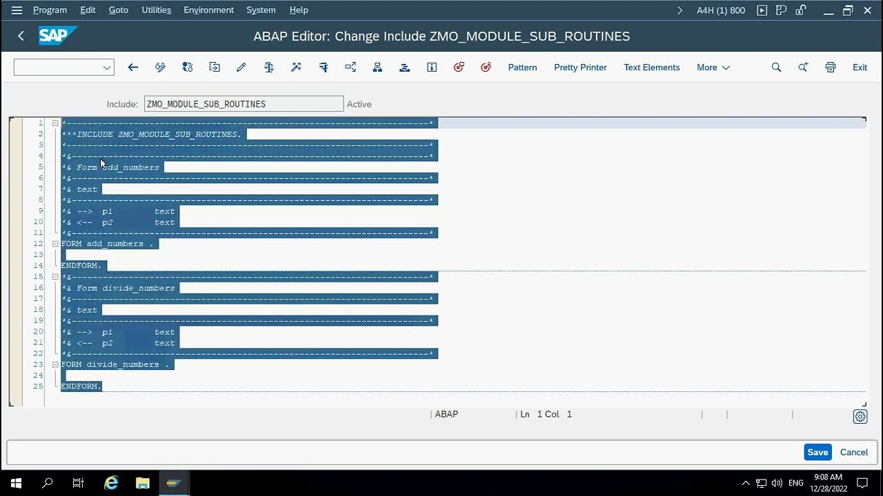 25. Modularization Techniques in SAP ABAP Part 2 - YouTube