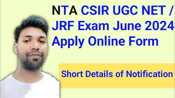 NTA CSIR UGC NET / JRF Exam June 2024 Apply Online Form