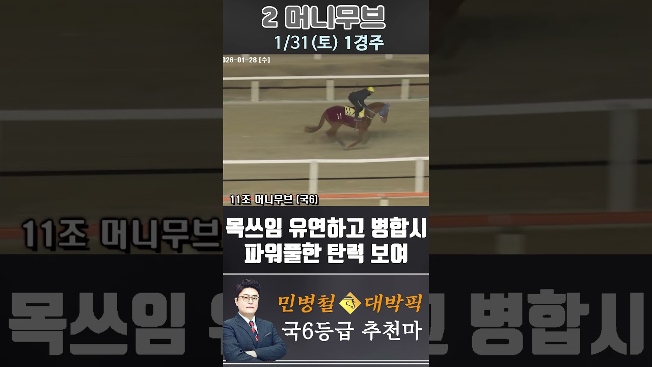 [서울 경마] 민병철 대박픽 2026년 1월 31일 토요 1R 추천마3 #경마 #horse #한국마사회 #automobile #하이라이트 #riding #뉴스 #korean #게임