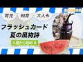 【夏：季節のモノの名前】知育フラッシュカード（イベント、花、旬の食べ物、風物詩、行事 ひらがな 幼児 お勉強 子ども向け Hiragana summer characteristic of Japan