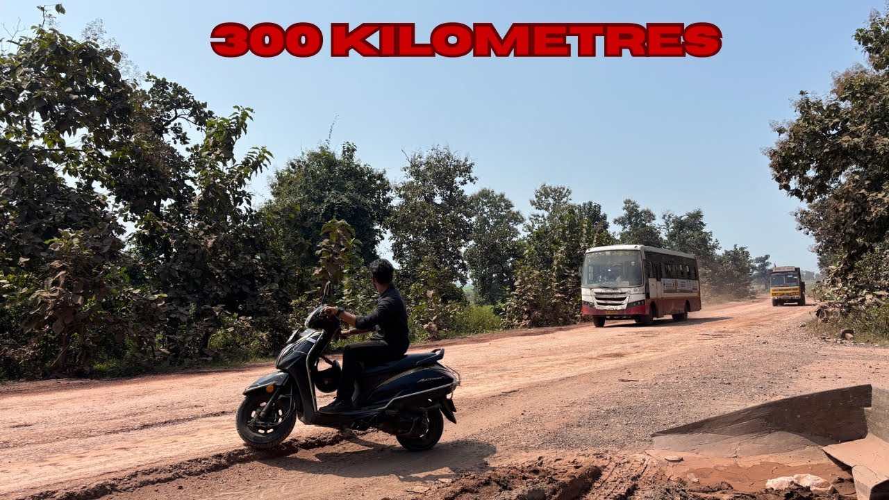 Unbelievable Ride on Activa! 300km from Nagpur to Aheri 😱 | Dusty Road 😮‍💨